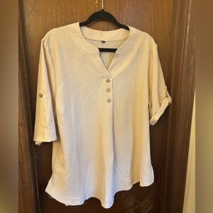 Elegant Cream Button-Up Women's Top and pants set size 1 X